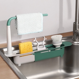 厨房水槽沥水架可伸缩用品收纳神器省空间多功能滤水置物架沥水篮