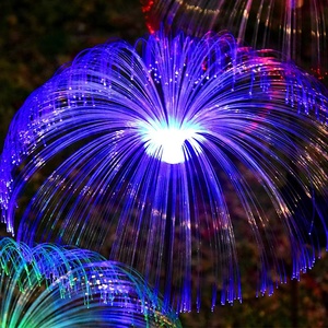 太阳能水母烟花灯庭院装饰led七彩光纤灯流星雨氛围节日灯