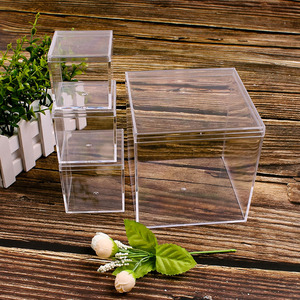 正方形透明塑料盒ps塑胶透明盒子塑料小方盒史莱姆包装盒四方盒子