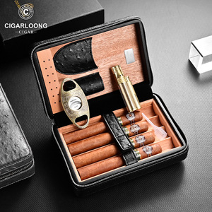高档雪茄盒便携雪松木内衬雪茄剪打火机雪茄烟盒雪茄盒套装礼盒装