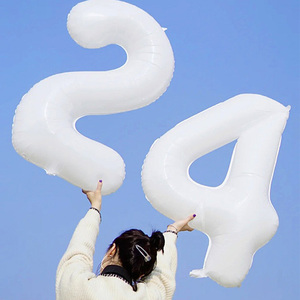 40寸白色铝膜大数字32寸生日气球派对装饰场景布置用品儿童ins风