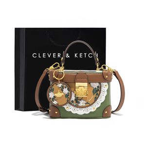 Clever&Ketch复古小众设计盒子包女2024新款单肩斜挎手提小方包