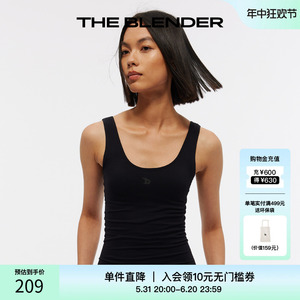 The Blender 纯色美背运动健身外穿带胸垫内衣女夏天文胸一体背心