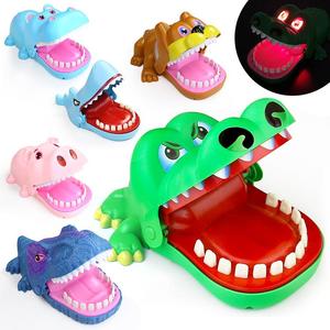 儿童鳄鱼恐龙狗按牙齿 咬手指鲨鱼整蛊玩具小孩成人亲子游戏发光