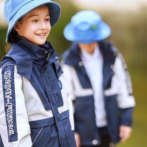 小学生校服秋冬装可拆卸冲锋衣套装儿童派克服儿童冬季幼儿园园服