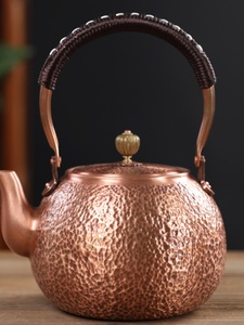 高端铜壶烧水壶煮茶壶手工纯紫铜茶壶红铜家用沏茶壶茶具电陶炉