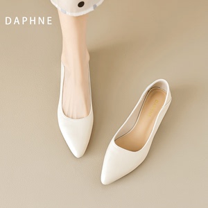 Daphne/达芙妮少女征途~浅口单鞋女鞋粗跟法式通勤工作鞋伴娘鞋