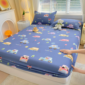 儿童纯棉床笠单件全棉席梦思床垫保护罩子男孩床罩三件套枕套床单