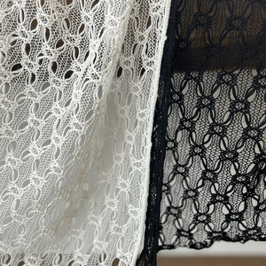 黑白针织毛线网布 编织网眼布料创意设计花型毛线衫网纱服装面料
