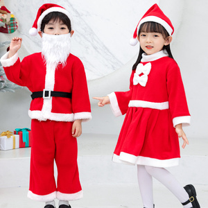 圣诞节儿童衣服2023年新款保暖幼儿园活动演出服饰圣诞老人演出服