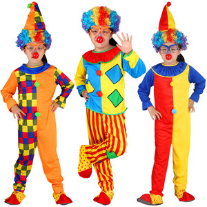 儿童小丑表演服装万圣节男女童魔术派对衣服幼儿园化妆舞会演出服