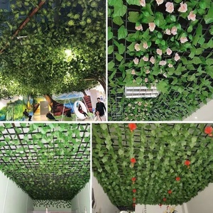 创意仿真葡萄藤蔓房间天花吊顶装饰假绿植格栅围栏框架垂摆挂件花