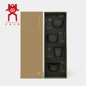 长城文创好汉四器茶具套装礼盒茶杯办公家用商务伴手长城礼物