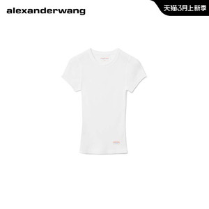alexanderwang亚历山大王bodywear系列女士罗纹短袖圆领紧身t恤