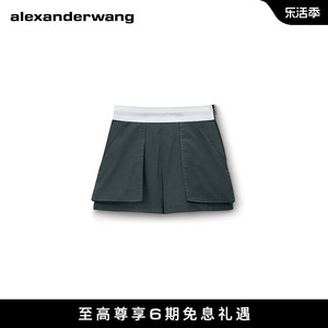 [春夏新品]alexanderwang亚历山大王女士高腰工装阔腿短裤