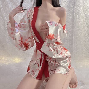 妖精大人：神明少女～日式和服睡衣雪纺睡袍女性感风樱花浴衣套装
