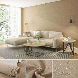 亚麻墙布加厚纯素色客厅背景墙卧室无缝全屋中式现代简约棉麻壁布