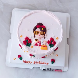 闺蜜蛋糕装饰摆件洋气时髦富婆包包女朋友女生生日烘焙甜品台插件