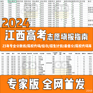 2024年江西省高考志愿填报指南高校录取投档分数线实用电子版数据