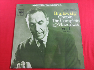 九7280 Brailowsky 布莱洛夫斯基 肖邦 玛祖卡 Vol.1 日版LP黑胶