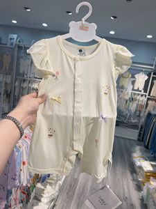 乐比拉夏季1-18个月婴儿男女宝宝衣服纯棉短袖连体哈衣爬服单件装