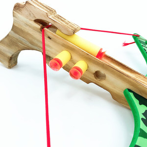 新款木质户外枪弩弓箭儿童玩具 软弹枪模型牛角小彩弩射击无伤害0