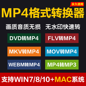 mp4格式转换器mkv webm dvd mov flv转mp4 电影mp4转mp3音频 mac