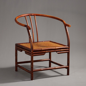 明清古典中式红竹圈椅太师椅围椅茶室空间禅意家具靠背椅子