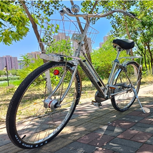 26寸不锈钢出口日本内变速自行车内三速老式成人年男复古轻便单车