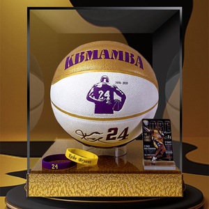 科比签名篮球湖人紫金24黑曼巴正品纪念款反光夜光七号室外PU耐磨