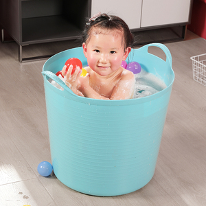 塑料桶圆桶儿童洗澡桶可坐大号加高保温沐浴桶加厚泡澡桶塑料浴桶
