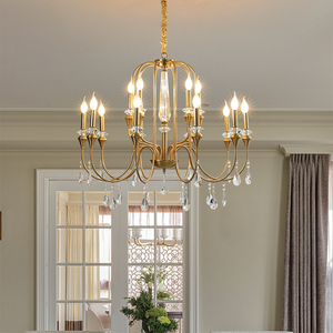 美式简易高级感灯具欧式轻奢高挑复式客厅大气水晶卧室餐厅法式灯