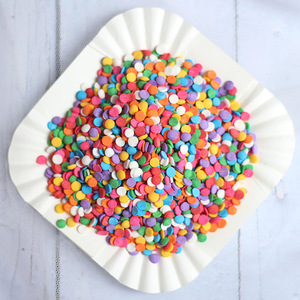 彩色圆片切片烘焙蛋糕装饰糖果七色彩虹圆形甜品冰淇淋点缀装饰品