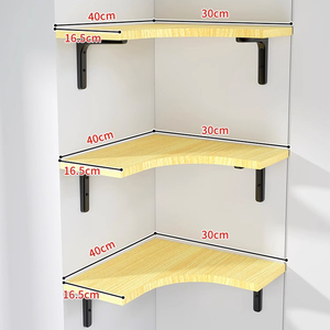 免打孔墙上拐角置物架墙壁收纳木板架子置物板悬空三角置物架搁板