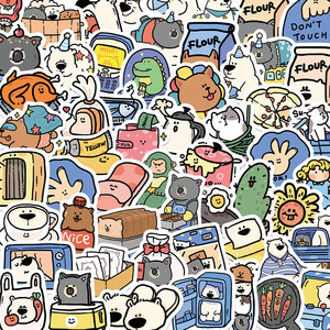 【原创】100张动物旅社贴纸卡通可爱ipad笔记本ins风电脑行李箱贴画防水手机壳