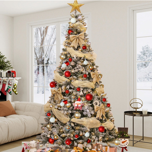 圣诞节大型植绒圣诞树加密落雪白色1.5m/1.8/3/4米酒店广场布置