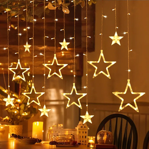 led星星灯彩灯闪灯串灯满天星生日氛围灯窗户装饰品房间室内布置
