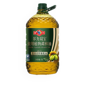 多力双宝食用植物调和油5L 含5%特级初榨橄榄油葵花籽营养食用油