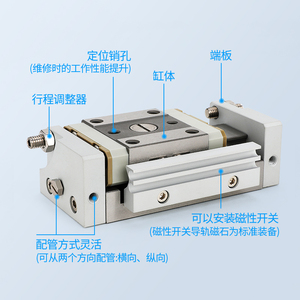 SMC型小型气动MXP8精密导轨MXW12滑台气缸MXF16汽缸大全直线超薄