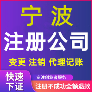 宁波公司注册余姚慈溪宁海象山工商营业执照代办注销税务企业变更