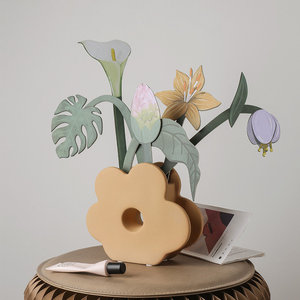 北欧陶瓷花瓶摆件ins风香薰纸花卡客厅装饰品插花艺术扩香器创意