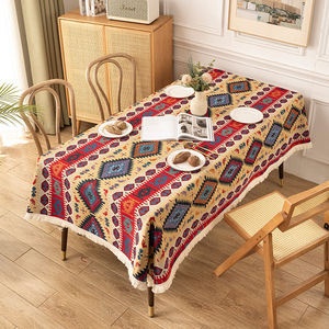 几何图案摩洛哥复古ins桌布棉麻麻布餐桌布布艺长桌布波西米亚台