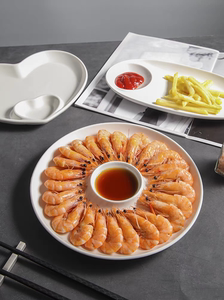 创意陶瓷水饺子专用盘子带醋碟家用装虾盘寿司碟子菜盘欧式子母