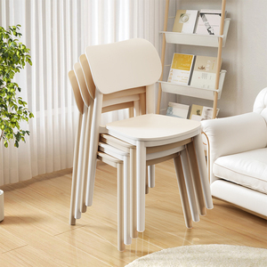靠背餐椅家用现代简约加厚久坐舒服塑料凳子北欧网红商用餐桌椅子