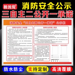 消防安全“三自主 两公开 一承诺”公示栏牌消防安全责任人职责管理人职责告知书承诺书宣传消防检查安检展板