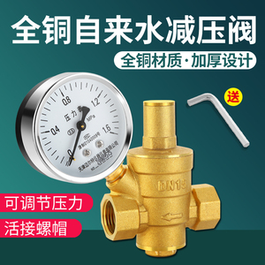 黄铜可调式减压阀自来水净水器电热水器专用调压阀家用水压可调节