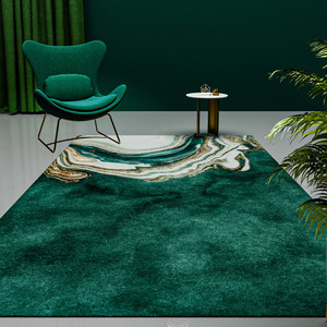 地毯客厅现代简约绿色欧式易打理轻奢茶几毯家用沙发卧室定制地垫