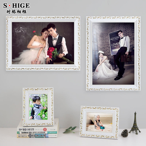 欧式实木婚纱结婚照大相框挂墙洗照片做成相框加冲印创意摆台定制
