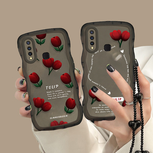 vivoy5s手机壳新款y5s网红创意大波浪边框全屏郁金香vivoY19镜头全包高级感y19硅胶软壳不会撞壳的防摔保护套