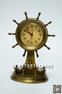 馀威钟表 船舵机械小座钟 舵手复古 纯铜古典欧式钟表客厅时钟